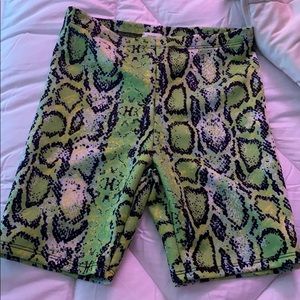 NWOT SNAKESKIN BIKER SHORTS